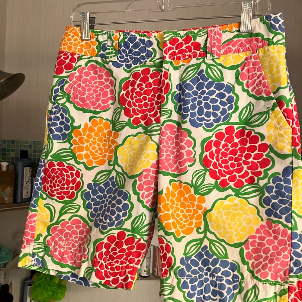 Lilly Pulitzer Floral Print Shorts - Red, Blue, Yellow